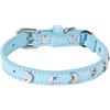 Generisch Collare per gatti adatto per ragazzi e ragazze, con fascia elastica, stella lunare, fibbia regolabile, collare adatto per gatti piccoli e grandi, misura 20,3-30,5 cm (BU2, 27,5 cm)
