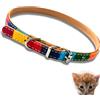 FIGARO CATS STORE - COLLARE RAINBOW: collarino regolabile con o senza campanellino in Canapa naturale, sicuro, estivo, per gatti e cani di piccola taglia. (Senza Campanello, S (30cm))