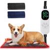Angelpet Tappetino Riscaldante per Cani Gatti L 70x45cm - Cuscinetto Elettrico per Animali Domestici, 30-60℃ Temperatura, 14 Timer (0-12/24H), Cavo Anti-Morso 1,8m, Auto Screen-Off, 2 Fodere Lavabili
