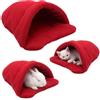 LNGJIN Cuccia per porcellini d'India, per porcellini d'India, casetta per porcellini d'India, cuccia in peluche per piccoli animali, per conigli nani, cincillà, barba, lucertole (rosso)