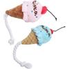 WOONEKY 2 pezzi peluche gelato giocattolo squittio per cani durevole giocattolo per cani blu masticare e giocare per cani di piccola e media taglia
