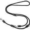 Trhillsbrad guinzaglio 3m x 10mm, regolabile per ogni cane, multifunzionale doppio collo robusto, nero