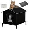 Dayysiuy Cuccia Gatto Esterno Sollevata Cuccia Per Gatti All'aperto Impermeabile Resistente Alla Pioggia E Al Freddo Casetta Per Felini Letto Caldo Per Gatti In Inverno Ideale Autunno Inverno