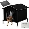 Gwtdtoad Cuccia Gatto Esterno Sollevata, Rifugio Per Gatti Da Esterno, Casa Per Gatti Impermeabile Isolata E Resistente Alle Intemperie Con Tappetino, Calda E Chiusa Per Animali