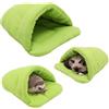 LNGJIN Cuccia per porcellini d'India, per porcellini d'India, casetta per porcellini d'India, cuccia in peluche per piccoli animali, per conigli nani, cincillà, barba, lucertole (verde)