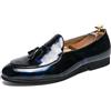 JHYUUKAU Mocassini da Uomo con Nappine Scarpe Eleganti in Pelle Lucida Slip-on Scarpe Formali per Matrimonio, Festa e Lavoro