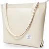KALIDI Borsa tote in tela da donna con cerniera, casual, con tasca interna, grande, borsa per la spesa, borsa da spiaggia, per donne e ragazze, scuola, lavoro, shopping