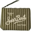 Saint Barth MC2 POCHETTE IN SPUGNA A RIGHE VERDE MILITARE