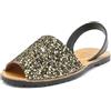 Avarca Made in Spain - Sandali da donna in pelle con paillettes glitterate, comode Menorquina con glitter 275