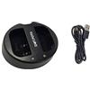 Dot.Foto D-LI90 Doppio Caricabatterie USB (D-BC90 tipo) per Pentax K-01, K-1, K-1 II, K-3, K-3 II, K-3 III, K-5, K-5 II, K-5 IIs, K-7, 645D