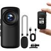 Risveglio Action camera indossabile con il pollice, con magnete, 1080p HD, portatile, grandangolo 100°, 1000 mAh, per camminare, lavoro, viaggi, colore nero