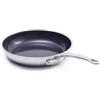 GreenPan Premiere Padella 24 cm, inox 3 strati, ceramica antiaderente | Induzione, calore uniforme, forno 220 °C, lavastoviglie