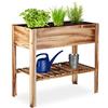 Relaxdays Fioriera in Legno, Scomparto, Aiuola a Cassetta da Terrazza, per Erbe Aromatiche, HLP 80x88x43,5cm, Fiammato