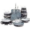 GreenPan Valencia Pro - Set di pentole e padelle in ceramica anodizzata, antiaderente, 22 pezzi, per friggere grill, piastra, padelle, casseruole, coperchi, senza PFA, induzione, lavastoviglie e