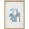 ATMOSPHERA CREATEUR D'INTERIEUR Atmosphera - Cornice portafoto Manu in legno naturale 21x30 cm, con passepartout 12x17 cm, da tavolo o da appendere - Per decorazione murale, soggiorno, ufficio