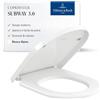 Villeroy & Boch Subway 3.0 sedile WC, forma a D - Bianco Alpino, lucido | Con cerniere in acciaio inox, in Duroplast infrangibile, pezzo di ricambio originale, 8M426101