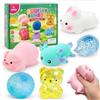 exatta 6 Pezzi Squishy Box Set, Maialino Antistress, Axolotl Giocattolo Squeeze | Fufu Squishy, Mochi Squishies, Antistress Giocattoli per Esercizio Alle Mani e Alleviare lo Stress