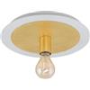 EGLO LED lampada da soffitto Passano, plafoniera, acciaio bianco | e oro, portalampada E27