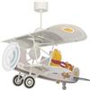 DALBER Lampada da soffitto a sospensione per bambini Teddy, Orso, 54522, E27-15W, grigia, lampade per bambini, cameretta, si illumina al buio