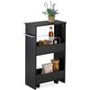 Relaxdays Carrello Stretto Salvaspazio, Carrellino Slim a 3 Ripiani per Cucina e Bagno, HxLxP: 66,5 x 42 x 20 cm, Nero