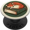 One More Chapter Studio Fox addormentato su un libro per gli amanti dei libri, lettori Kindle PopSockets PopGrip Adesivo