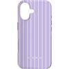 Urban Classic Trends Custodia per iPhone 17 Motivo Gessato Verticale Lilla E Bianco Minimalista