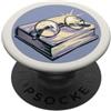 One More Chapter Studio Occhiali da lettura lavanda su un libro per gli amanti dei libri PopSockets PopGrip Adesivo