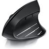 CSL-Computer CSL - Mouse wireless verticale radio 2.4 GHz - Nuovo modello - USB Vertical Mouse - Design ergonomico - Prevenzione del braccio del mouse - Mouse wireless 2,4 GHz con 1000-2400 DPI - PC e MAC nero