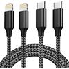 IDISON Cavo USB C Lightning 2Pezzi[2M+2M],[Certificato MFi] Cavo iphone usb c Rapida 27W,3A Nylon Cavo apple usb c Caricatore per iPhone 14/13/12 Mini/11 Pro/11 Pro Max/11/SE 2020/XR/XS/X/8/8 Plus