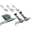 InLine Scheda di interfaccia PCIe, 2 X RS-232 + 1 X parallela | WCH CH382L, IEEE 1284, SPP, PS/2, EPP, ECP, schede slot a basso profilo, fino a 115 kb/s per porta seriale