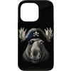 Funny Pirate Moose Animal Lovers Graphic Custodia per iPhone 13 Pro Grafica estetica divertente per amanti degli animali pirata alce