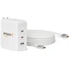 Amazon Basics - Caricabatterie da Parete Amazon IT da 140 W con Cavo USB-C da 240 W per iPhone, Laptop, Colore Bianco, 10.7 × 7.6 ×3.6 cm