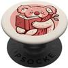 One More Chapter Studio Pink Koala addormentato su un libro per gli amanti dei libri, lettori Kindle PopSockets PopGrip Adesivo