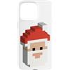 FREEZE Custodia per iPhone 15 Pro Max Babbo Natale 3D 8 Bit Pixel Head