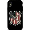Vintage Drumsticks America Flag Retro Pr Custodia per iPhone X/XS Bacchette per batteria vintage bandiera americana retrò patriottico USA batterista