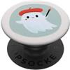 Little Boo Studio Mint Ghost Indossare un berretto Kawaii per gli amanti di Halloween PopSockets PopGrip Adesivo