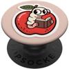 One More Chapter Studio Bookworm in una mela per gli amanti dei libri, lettori Kindle PopSockets PopGrip Adesivo