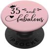Hat 35th Birthday Mug 35 and Fabulous Sh 35 and Fabulous Women 35th Birthday Thirty Five Fabulous 35 PopSockets PopGrip Adesivo