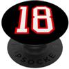 Leggende dello sport Numero n. 18 Squadra sportiva bianco rossa PopSockets PopGrip Adesivo