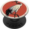 Wave Block Studio Woodblock Crane Giapponese Woodblock per gli amanti del Giappone PopSockets PopGrip Adesivo