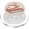 One More Chapter Studio Tazza da tè rosa su un libro per gli amanti dei libri, lettori Kindle PopSockets PopGrip per MagSafe