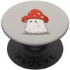 Little Boo Studio Fantasma bianco con un fungo Cap Kawaii per gli amanti di Halloween PopSockets PopGrip Adesivo