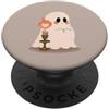 Little Boo Studio Fantasma rosa con una candela Kawaii per gli amanti di Halloween PopSockets PopGrip Adesivo