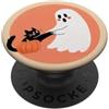 Little Boo Studio Ghost Holding a Paw Kawaii per gli amanti di Halloween PopSockets PopGrip Adesivo
