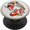 Wave Block Studio Koi Fish Circle Giapponese Woodblock per gli amanti del Giappone PopSockets PopGrip Adesivo
