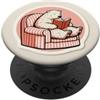 One More Chapter Studio Bear Reading in una poltrona per gli amanti dei libri, lettori Kindle PopSockets PopGrip Adesivo