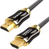 Qnected HDMI 2.1 cavo 0,5 metri | Ultra High Speed | 4K 120Hz e 144Hz, 8K 60Hz Ultra HD | 48 Gbps | Adatto per PS5, Xbox Series X & S | Charcoal Black