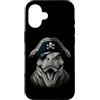 Funny Pirate Dinosaur Animal Lovers Grap Custodia per iPhone 16 Dinosauro divertente animale amante pirata T-Rex grafica estetica