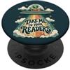 Book Nook Corner Divertente Alien Lettura Libro Amante Sci Fi Reader PopSockets PopGrip Adesivo