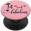 Hat 14th Birthday Mug 14 and Fabulous Sh 14 and Fabulous 14th Birthday Girls Turning Fourteen 14 Bday PopSockets PopGrip Adesivo